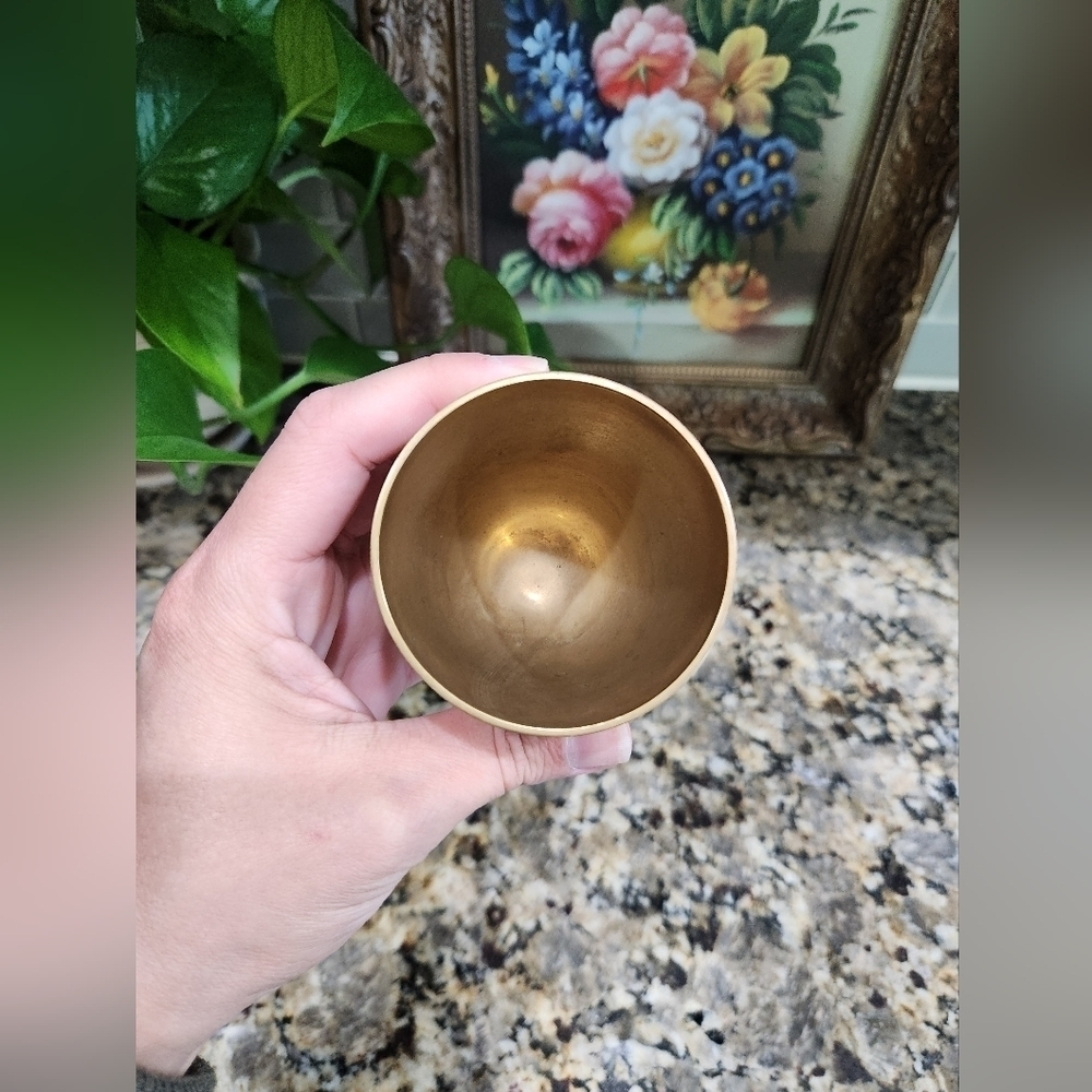 Vintage Brass Wine Goblet / Chalice - Picture 4 of 6